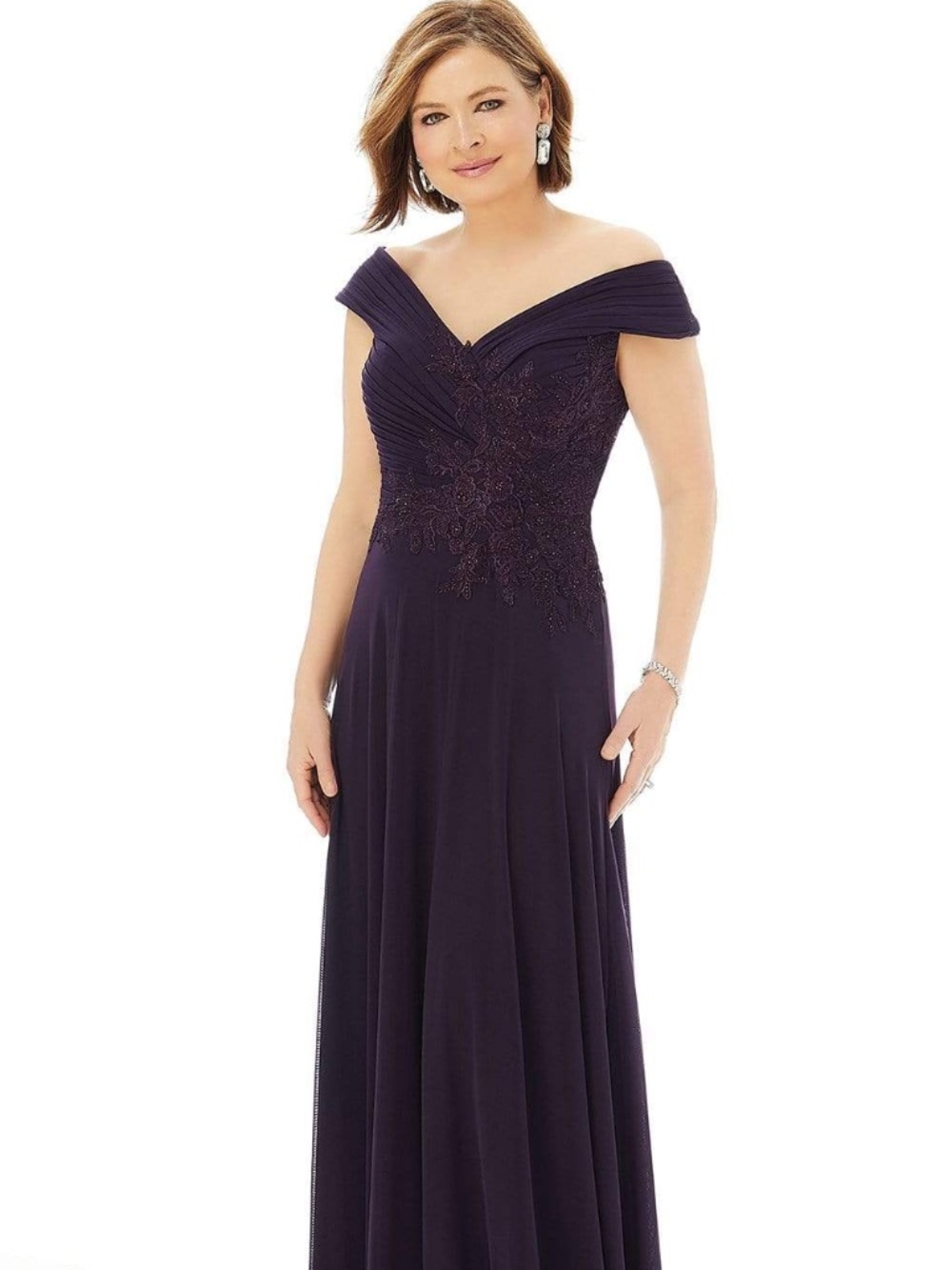 NWT MGNY EGGPLANT BEADED EGGPLANT GOWN SIZE 10